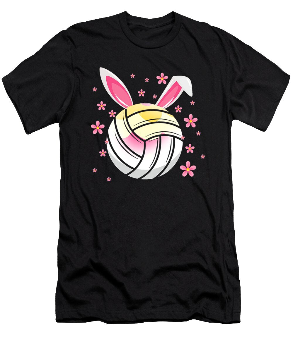 Volleyball Bunny Ears Funny Easter Player Coach Gift Dhbubble T-Shirt