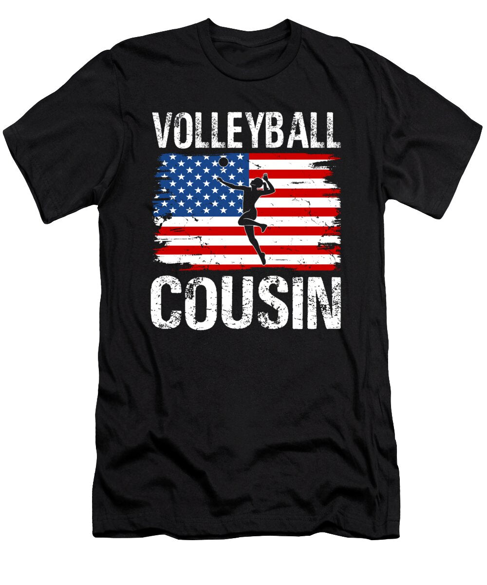 Volleyball Cousin American Flag Dhbubble T-Shirt