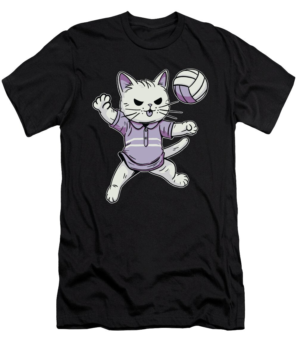 Volleyball Cute Vball Beach Volleyball Cat Crazy Squirrel T-Shirt