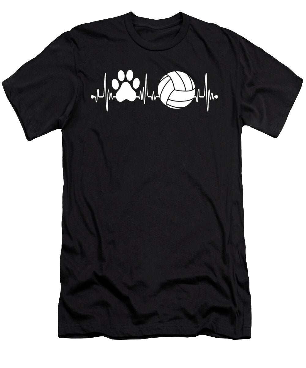 Volleyball Dog Lover Heartbeat Volleyball Lover Natalie Lidford T-Shirt