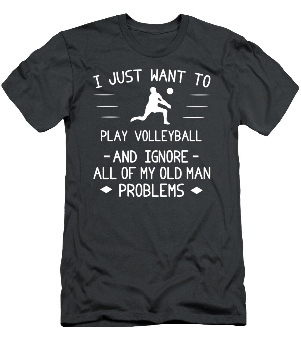 Volleyball Escape Spike Old Man Woes with Humor Volleyball Humor T-Shirt