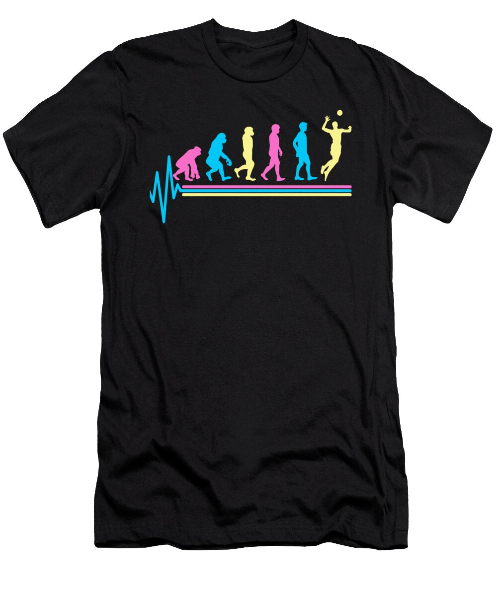 Volleyball Evolution Heartbeat Me T-Shirt