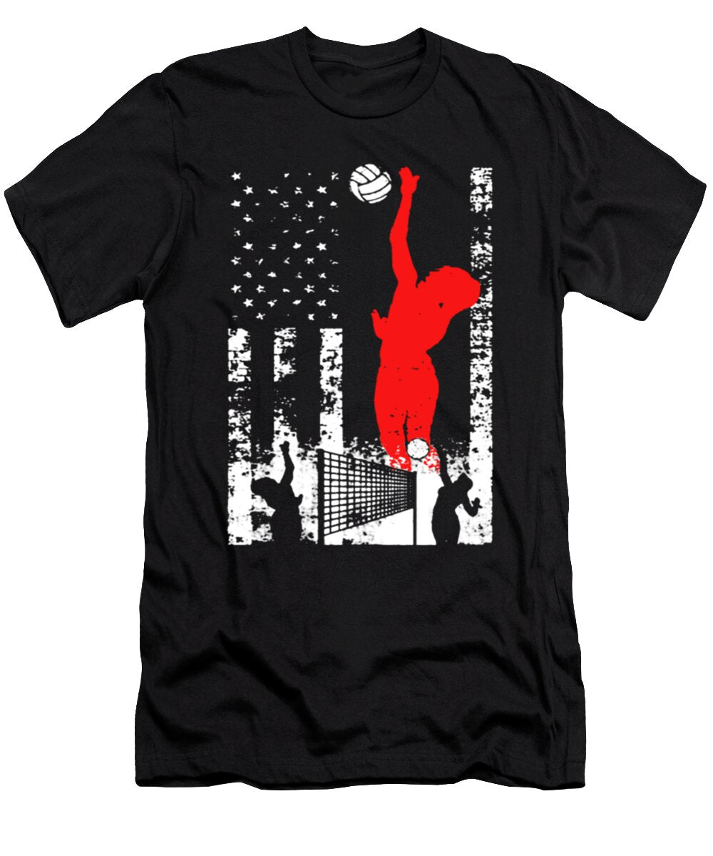 Volleyball Girl American Flag Tinh Tran Le Thanh T-Shirt