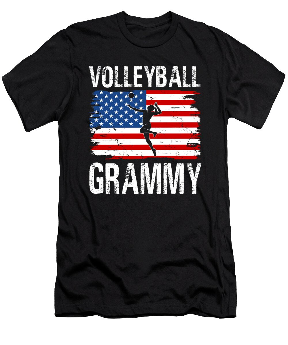 Volleyball Grammy American Flag Dhbubble T-Shirt