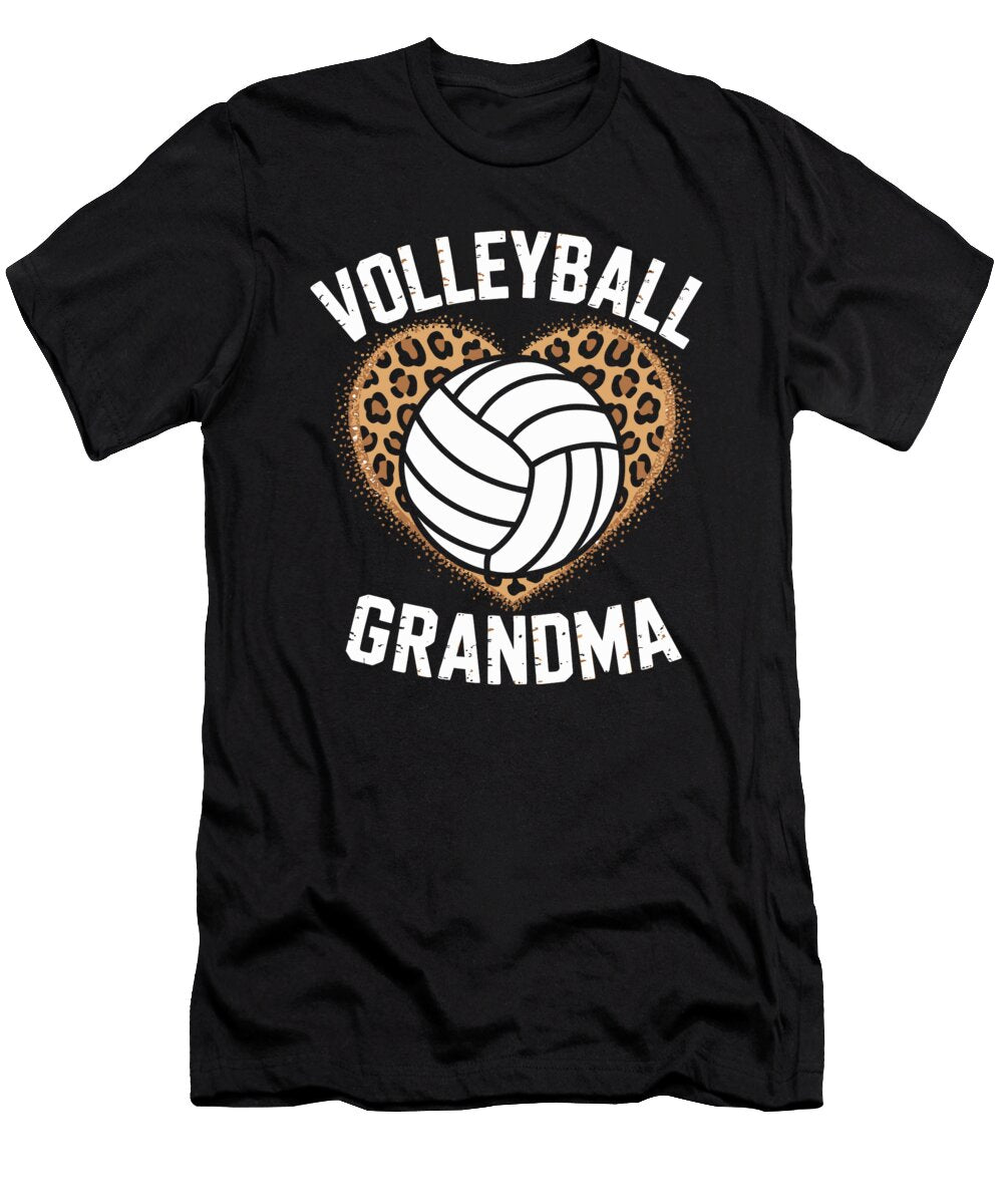 Volleyball Grandma Leopard Heart Design Joanna Redesiuk T-Shirt