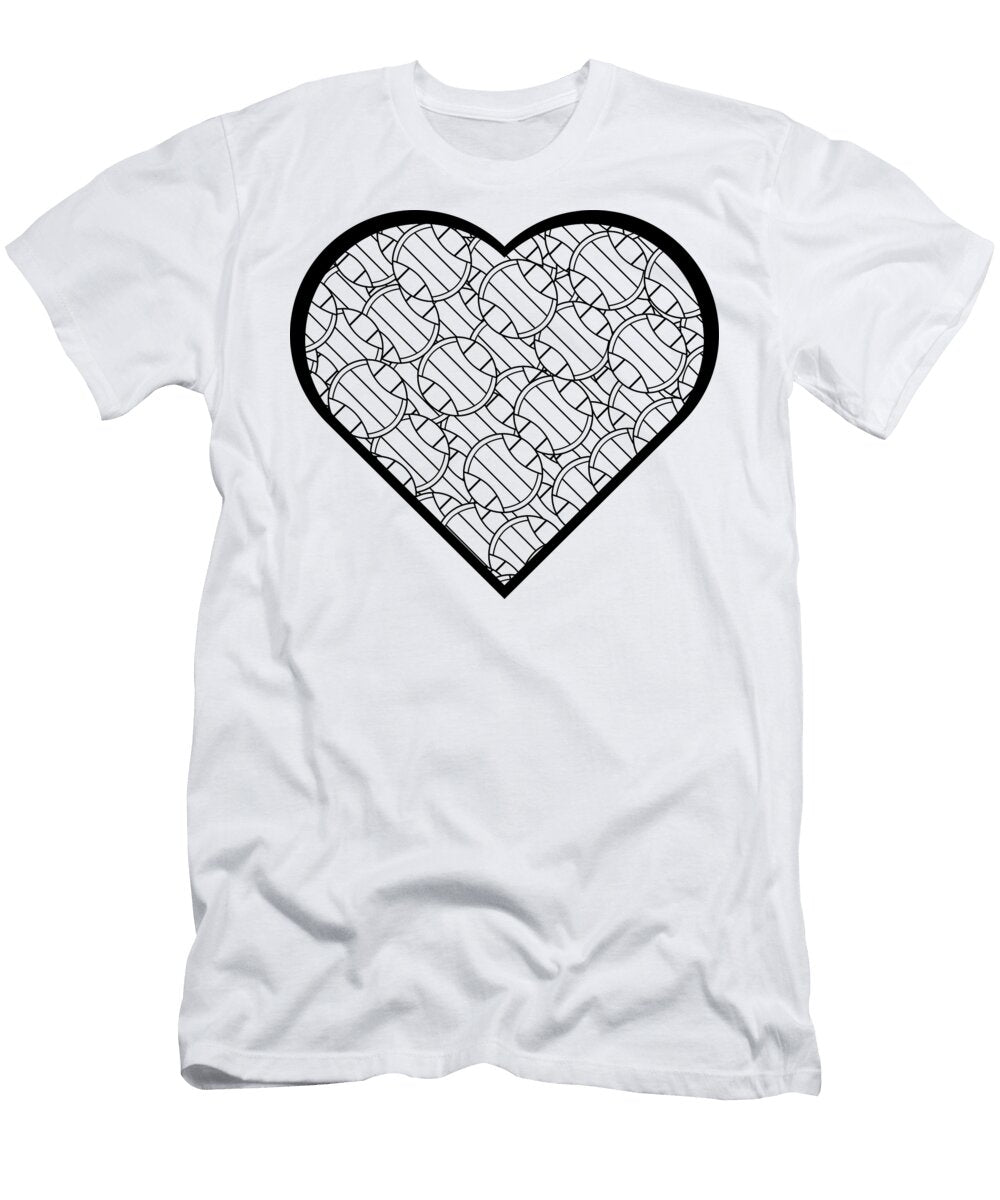 Volleyball Heart Love Design College Mascot Designs T-Shirt