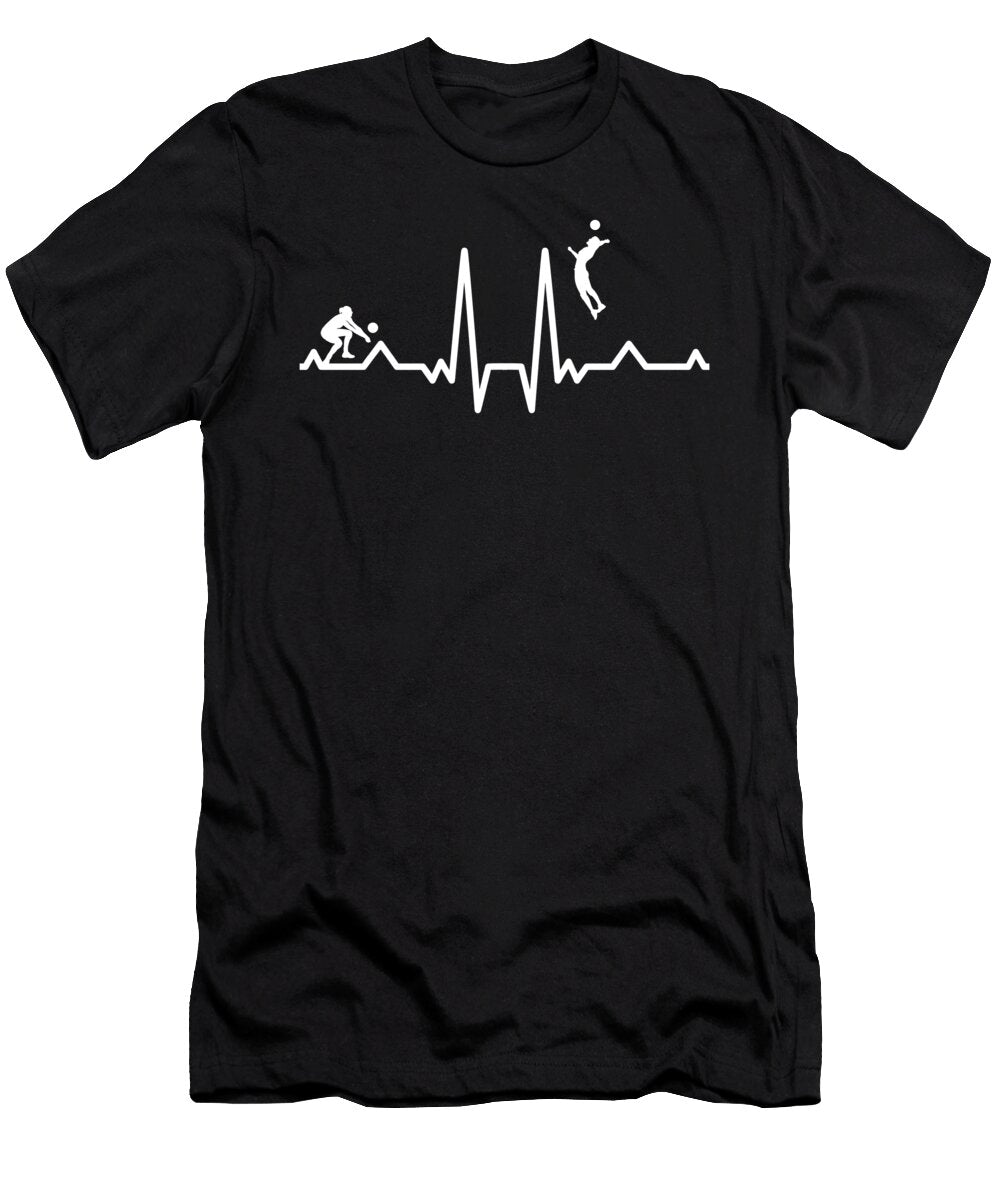 Volleyball Heartbeat Gift for Volleyball Eq Designs T-Shirt