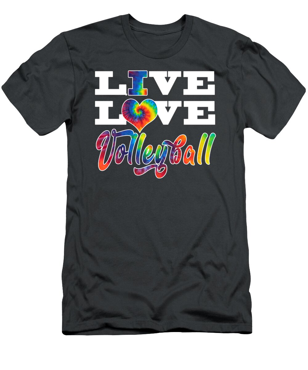 Volleyball Live Love Tie Dye for N Girls Women Egan Alhora T-Shirt
