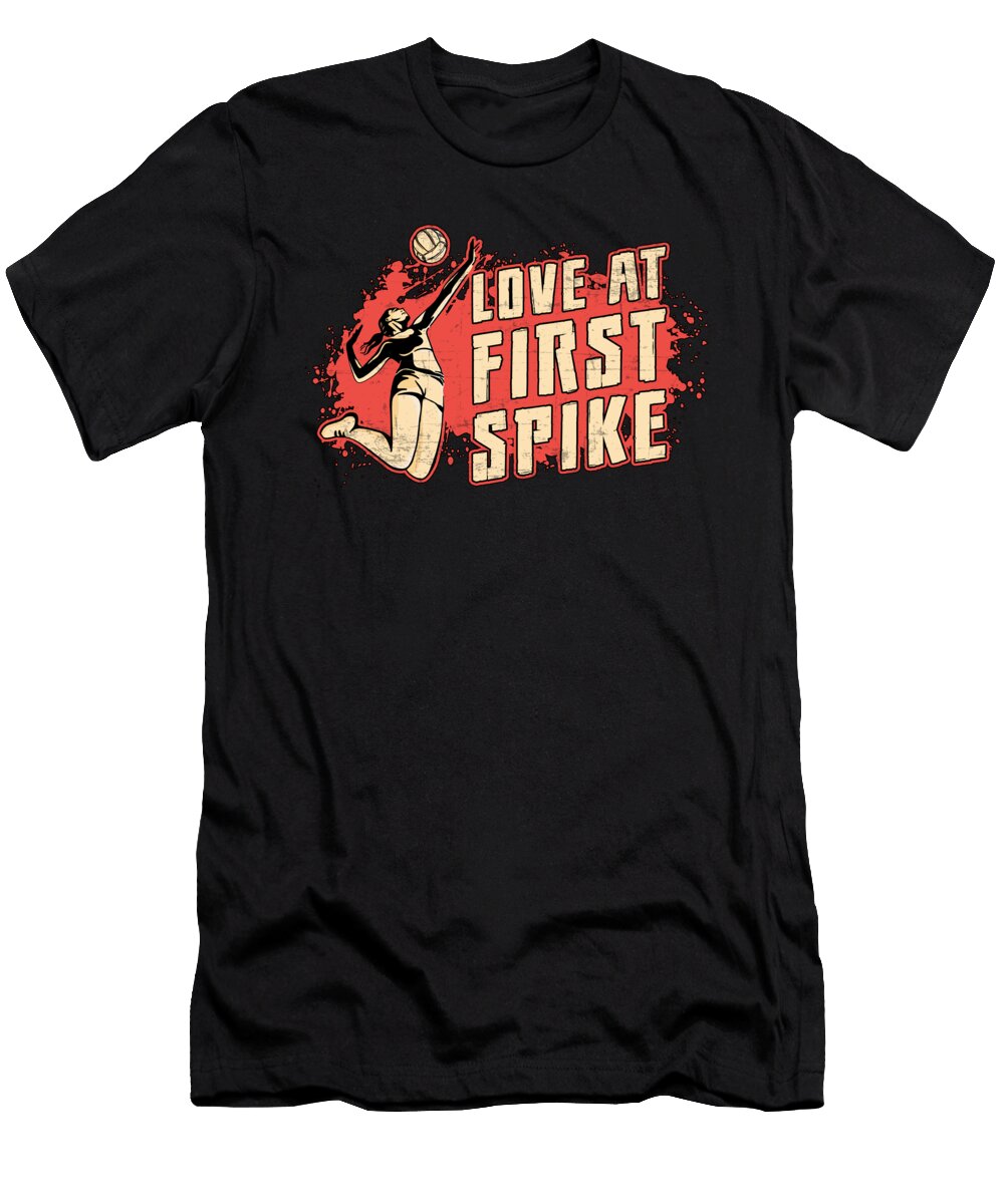 Volleyball Love At First Strike Volleyball Player Tshirtconcepts Marvin Poppe T-Shirt