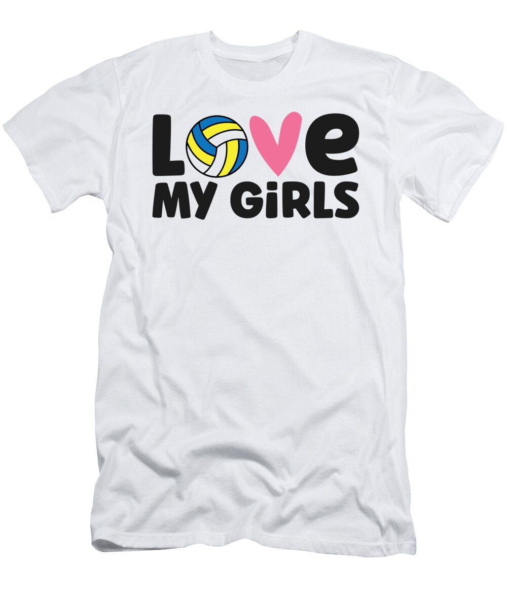Volleyball Love My Girls Parents of Volleyball Daughters Eq Designs T-Shirt