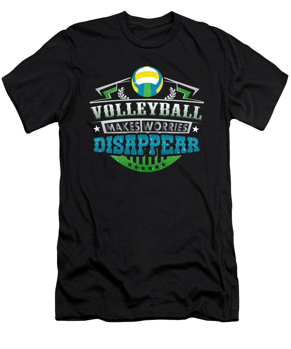 Volleyball Makes Worries Disappear Athlete Gift Orange Pieces T-Shirt