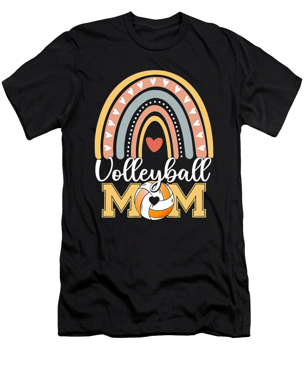 Volleyball Mom Leopard Rainbow Ball Mom Mothers Day Dh Bubble T-Shirt