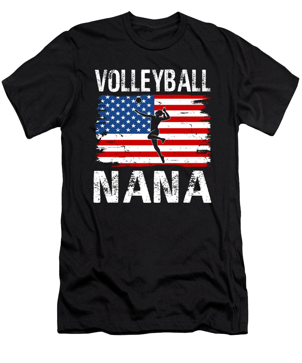 Volleyball Nana American Flag Dhbubble T-Shirt