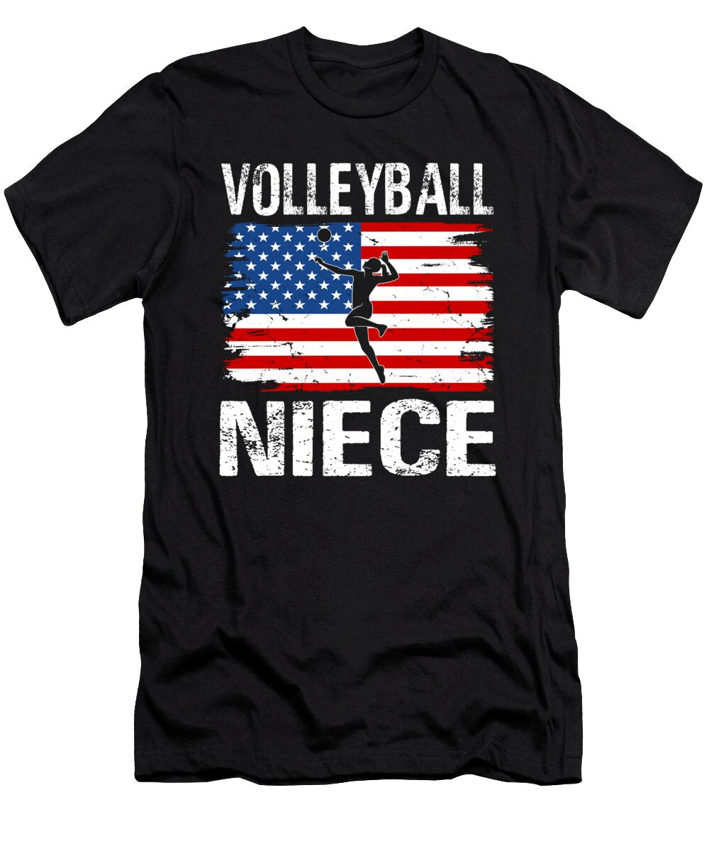 Volleyball Niece American Flag Dhbubble T-Shirt