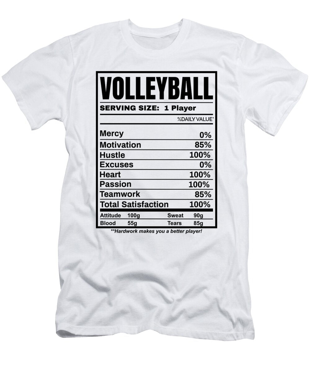 Volleyball Nutrition Facts Me T-Shirt