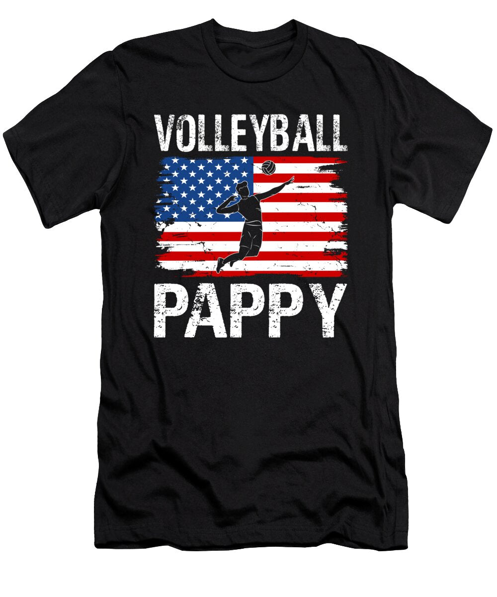 Volleyball Pappy American Flag Dhbubble T-Shirt