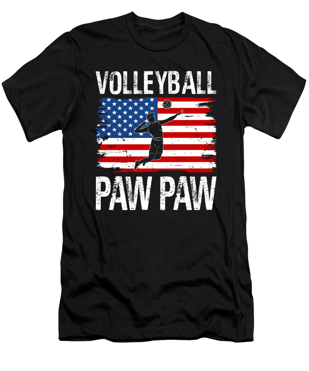 Volleyball Paw Paw American Flag Dhbubble T-Shirt