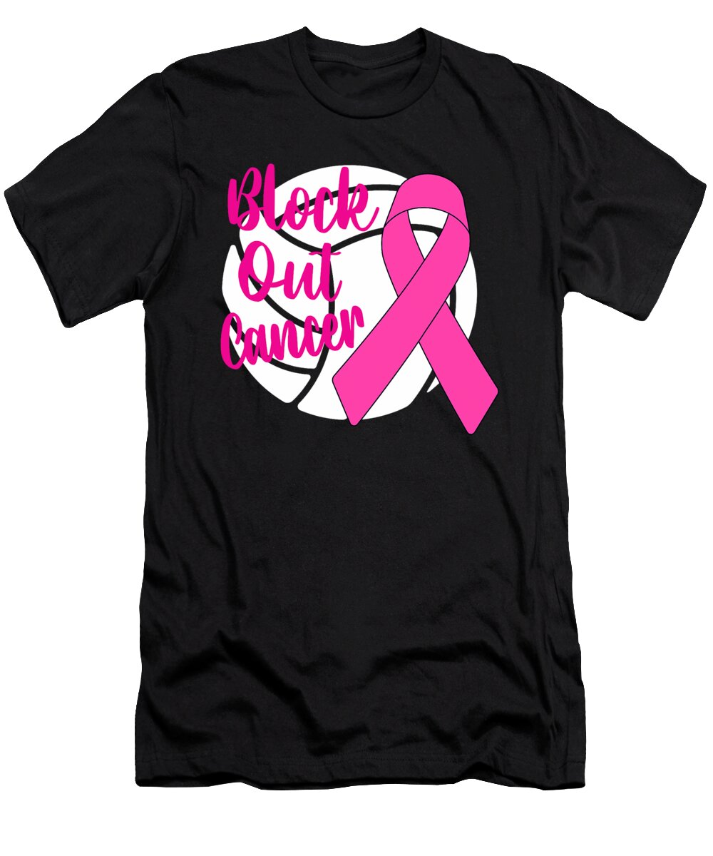 Volleyball Pink Breast Cancer Awareness Block Natalie Lidford T-Shirt