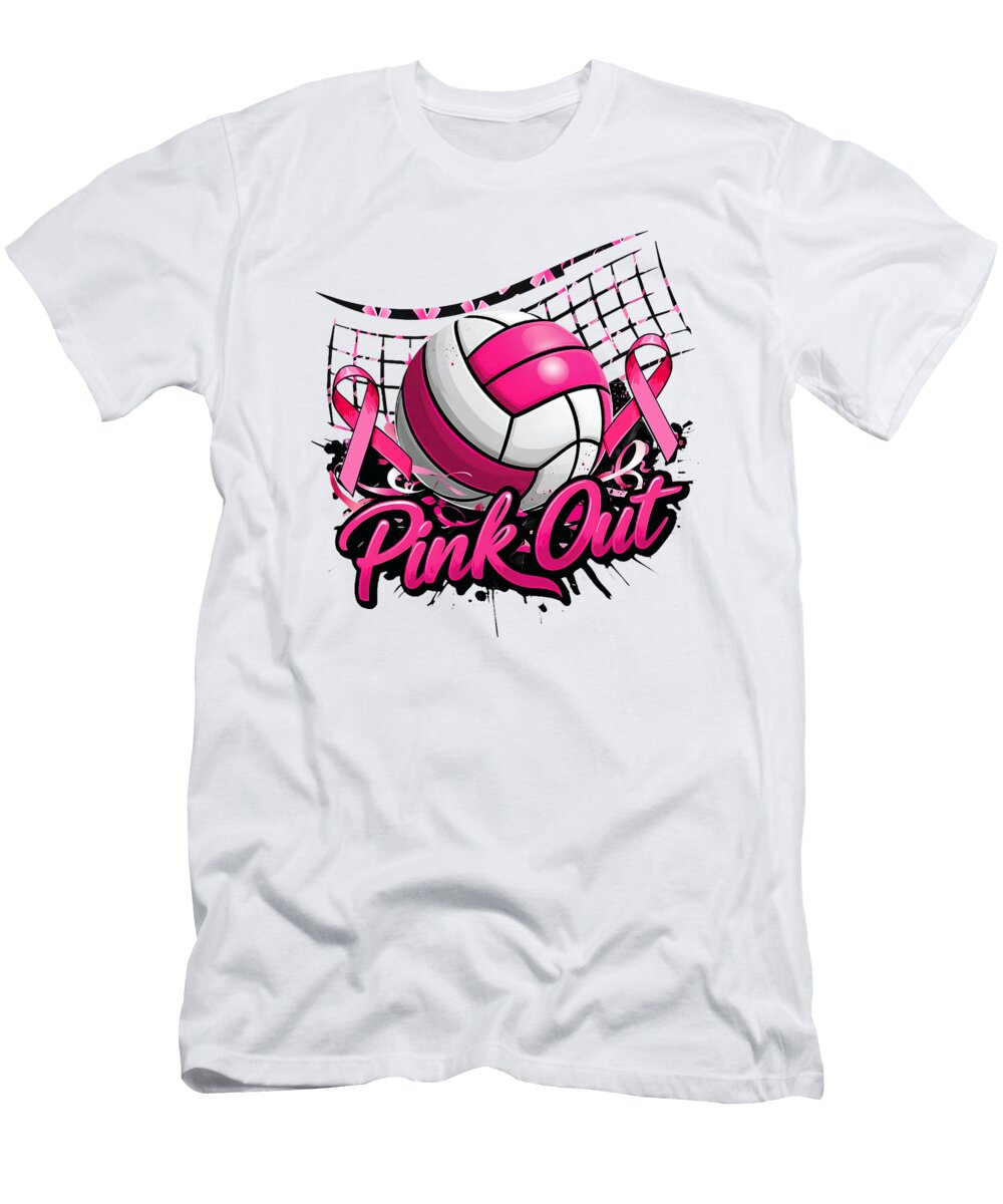 Volleyball Pink Out Breast Cancer Awareness Cute Natalie Lidford T-Shirt