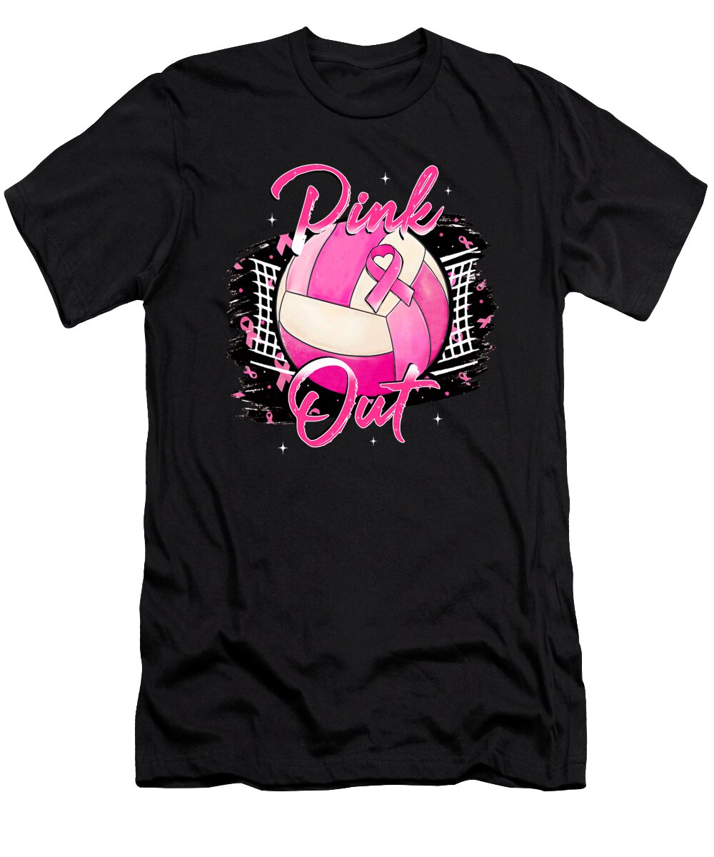 Volleyball Pink Out Breast Cancer Awareness Pink Natalie Lidford T-Shirt
