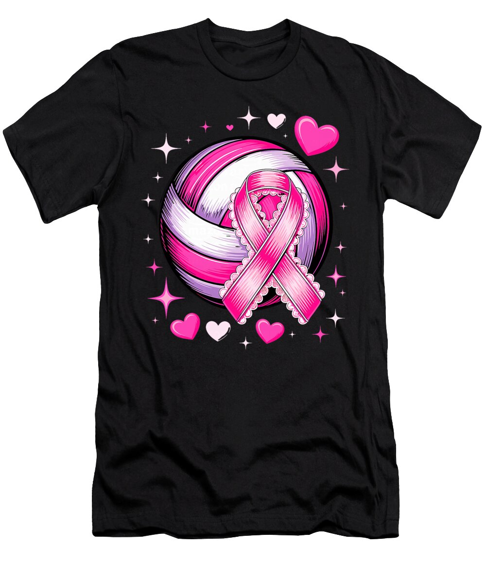 Volleyball Pink Ribbon Pink Out Breast Cancer Maisie Jackson T-Shirt