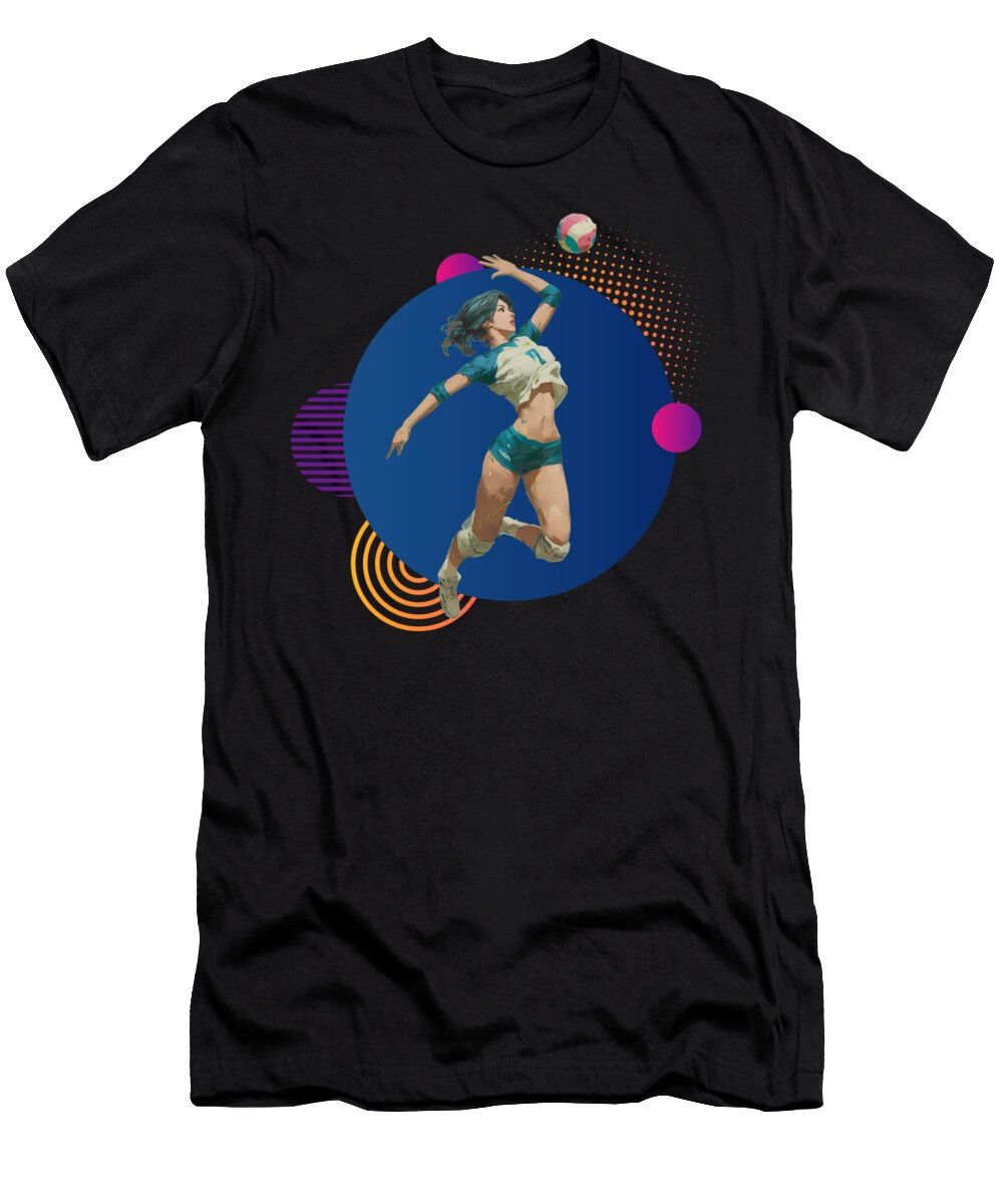 Volleyball Player Dynamic Opposite Hitter Movement Dream Stuff T-Shirt