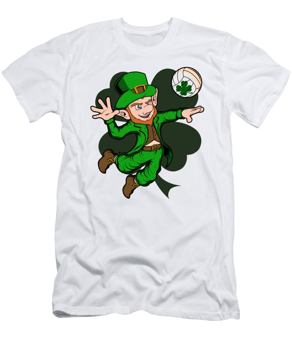 Volleyball Player Leprechaun St Patricks Day Volleyball Kevin Garbes T-Shirt
