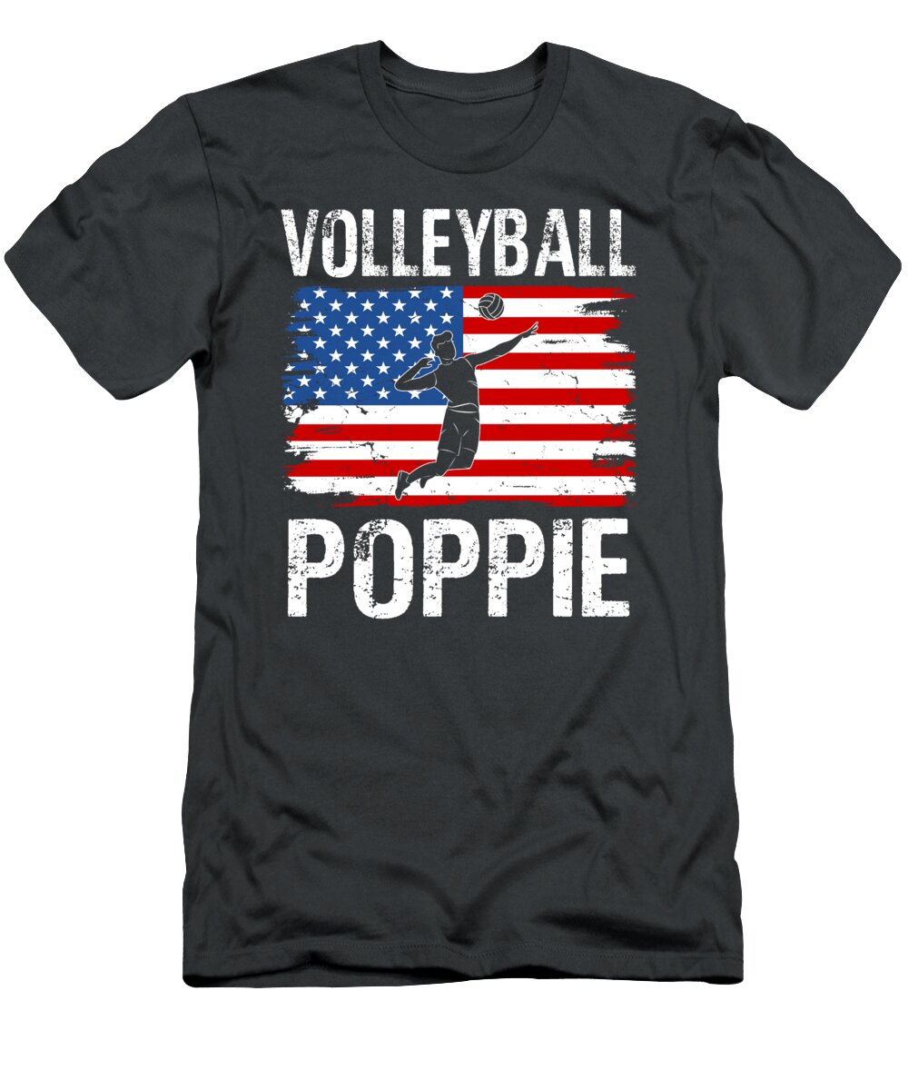 Volleyball Poppie American Flag Dhbubble T-Shirt