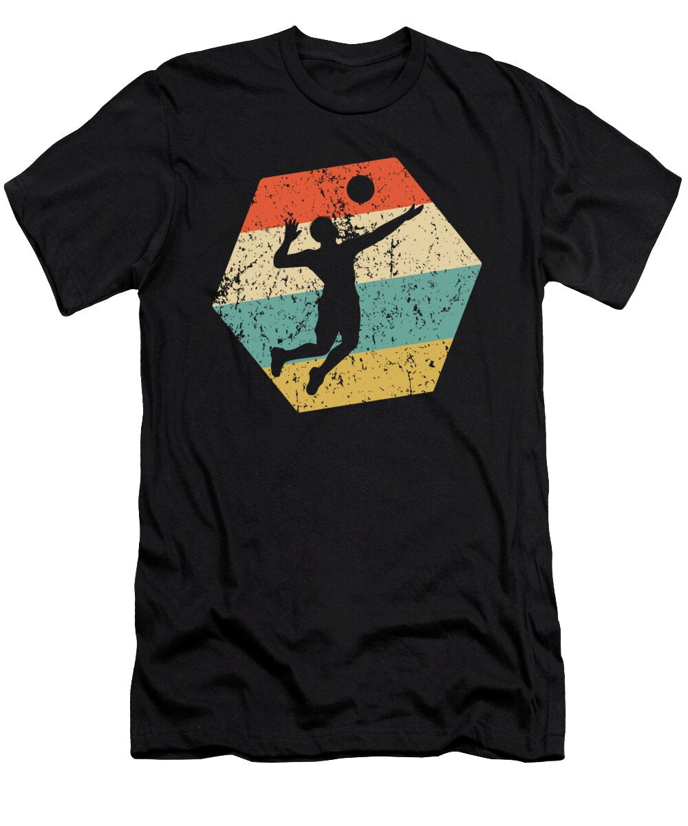 Volleyball Retro Distressed Hexagon Volleyball Player Kevin Garbes T-Shirt