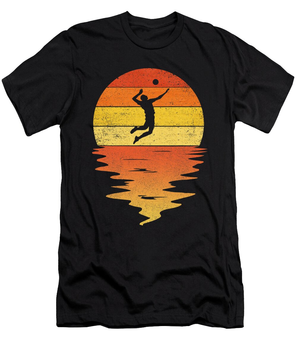 Volleyball Retro Sunset 70s Vintage Volleyball Dhbubble T-Shirt