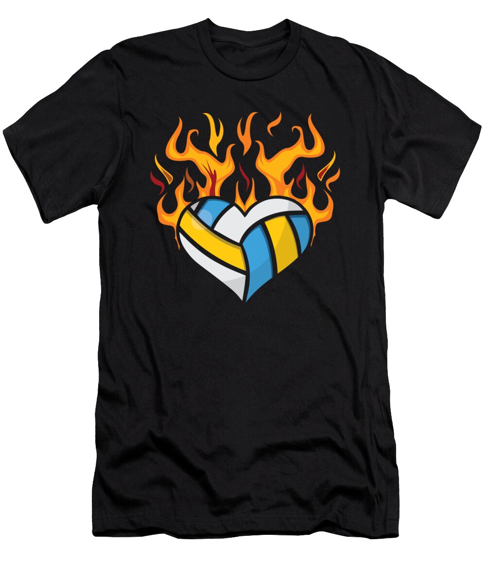 Volleyball Sport Lover Burning Volleyball Heart Player Gift Haselshirt T-Shirt