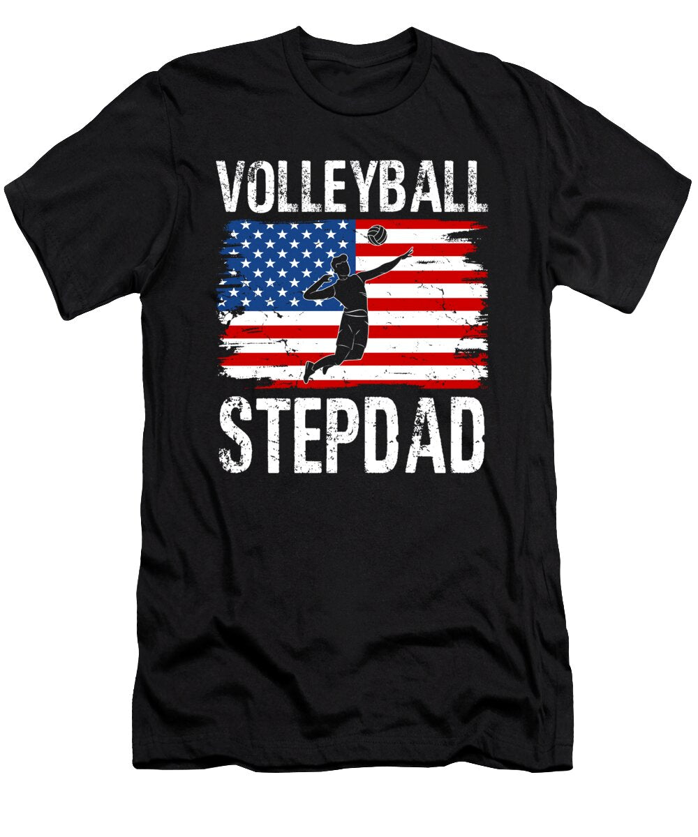 Volleyball Stepdad American Flag Dhbubble T-Shirt