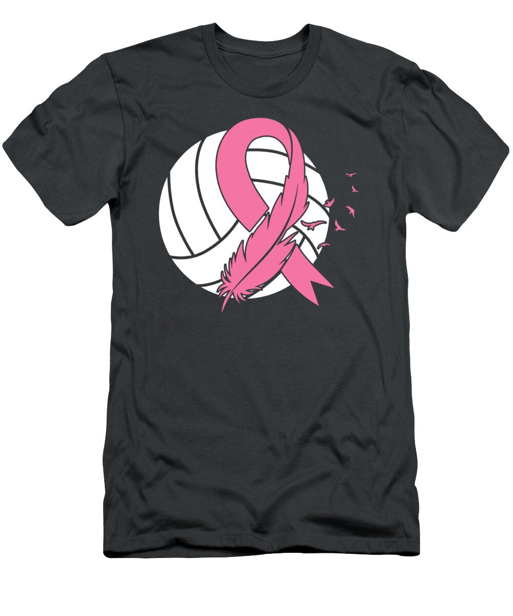 Volleyball Tackle Breast Cancer Awareness Pink Ribbon Ruhan Amal T-Shirt