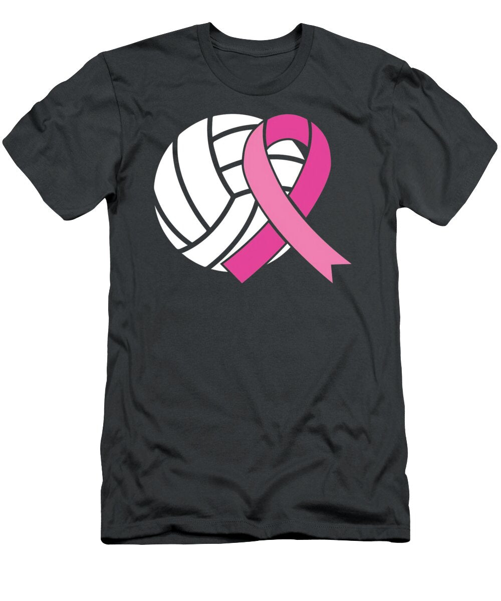 Volleyball Tackle Breast Cancer Awareness Pink Ribbon Thea Miruna T-Shirt