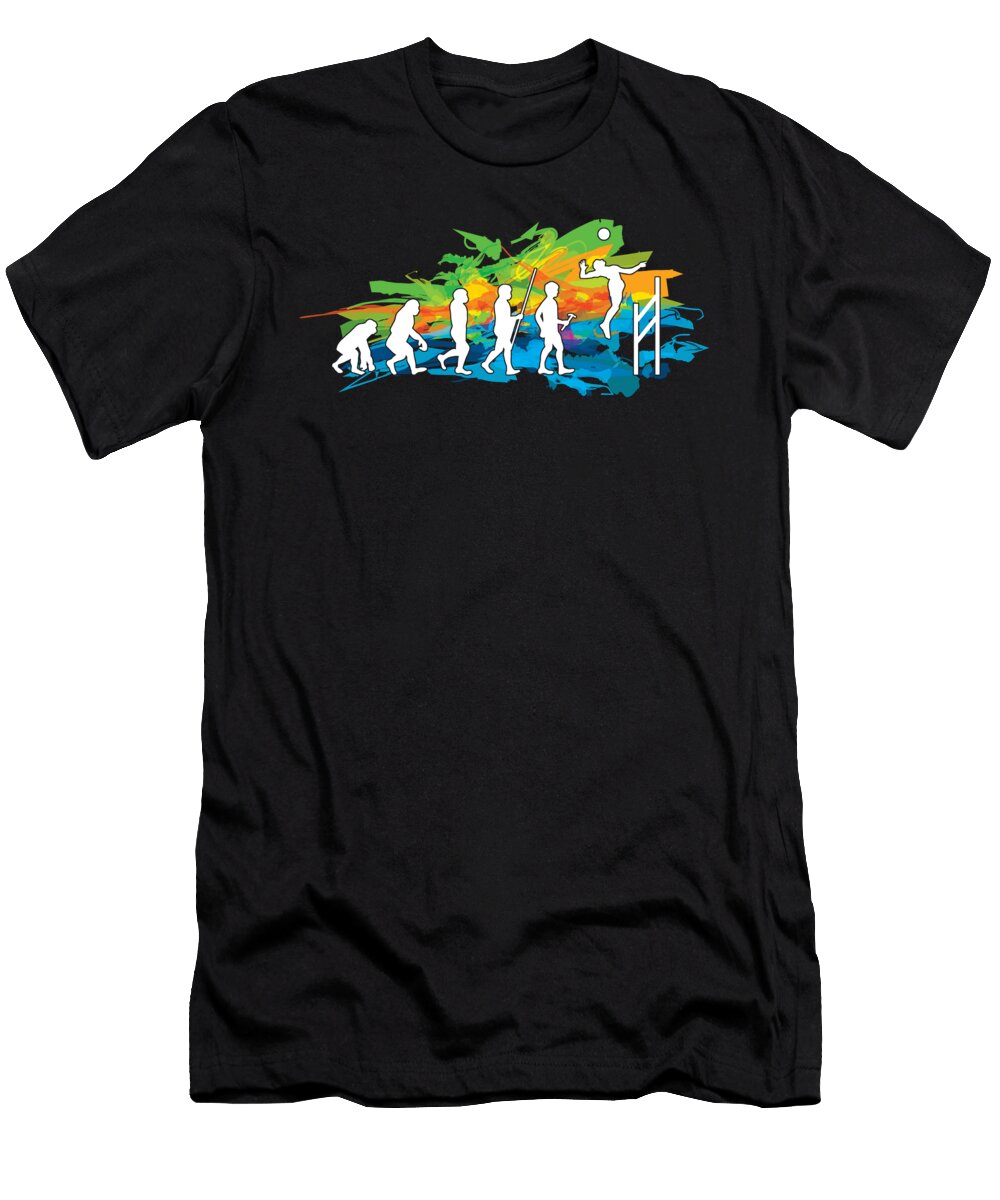 Volleyball Team Ball Game Spiking Action Sports Colorful Evolution of Volleyball Gift Thomas Larch T-Shirt