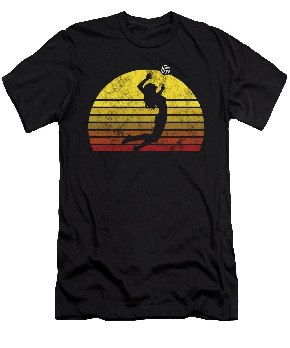 Volleyball Team Ball Game Spiking Action Sports Gift Vintage Volleyball Thomas Larch T-Shirt