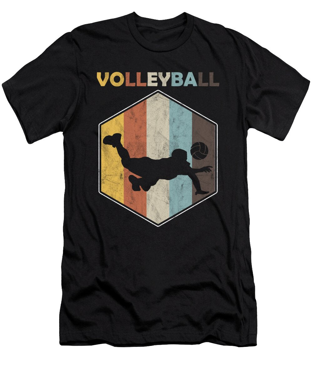 Volleyball Team Ball Game Spiking Action Sports Vintage Distressed Volleyball Gift Thomas Larch T-Shirt