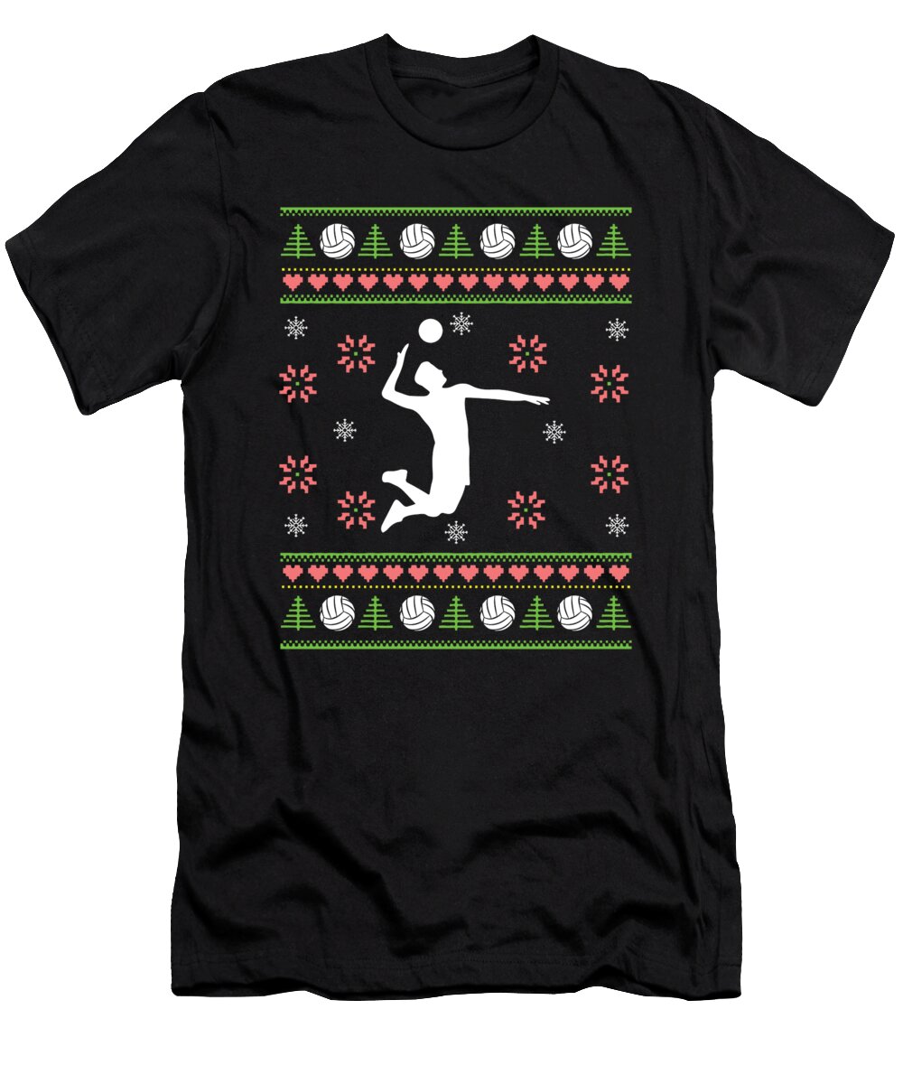 Volleyball Ugly Christmas Design Beth Scannell T-Shirt