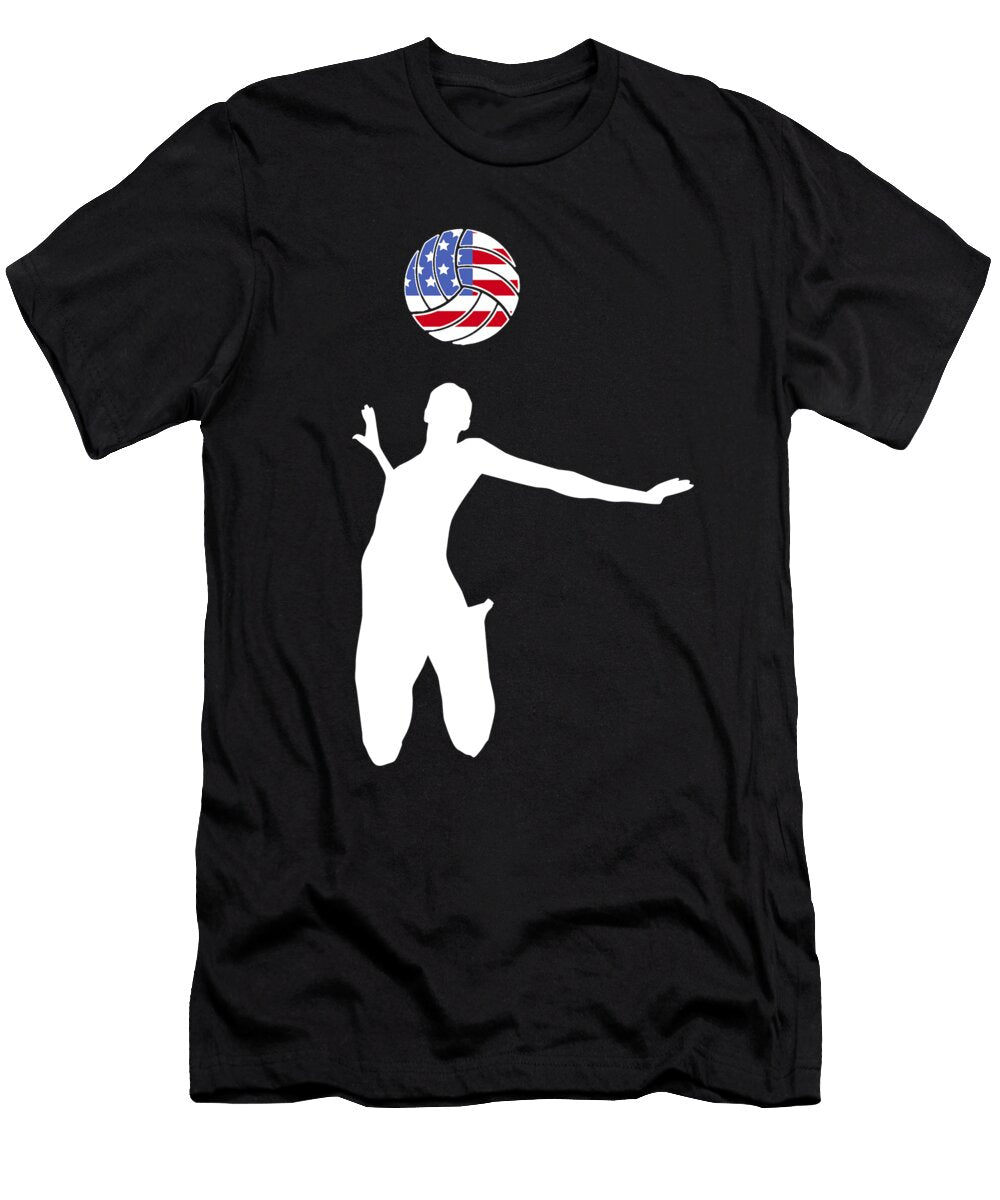 Volleyball USA Flag Gift for Volleyball Eq Designs T-Shirt