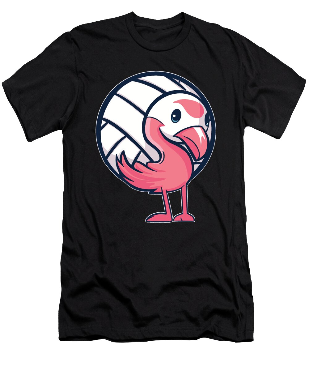 Volleyball Vball Beach Volleyball Flamingo Crazy Squirrel T-Shirt