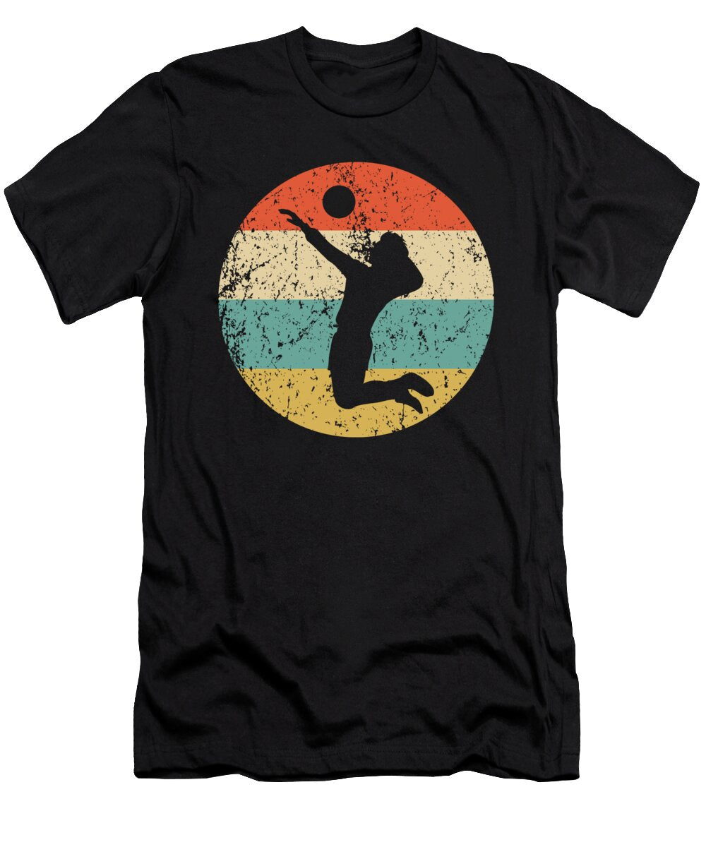 Volleyball Vintage Retro Volleyball Player Circle Icon Kevin Garbes T-Shirt