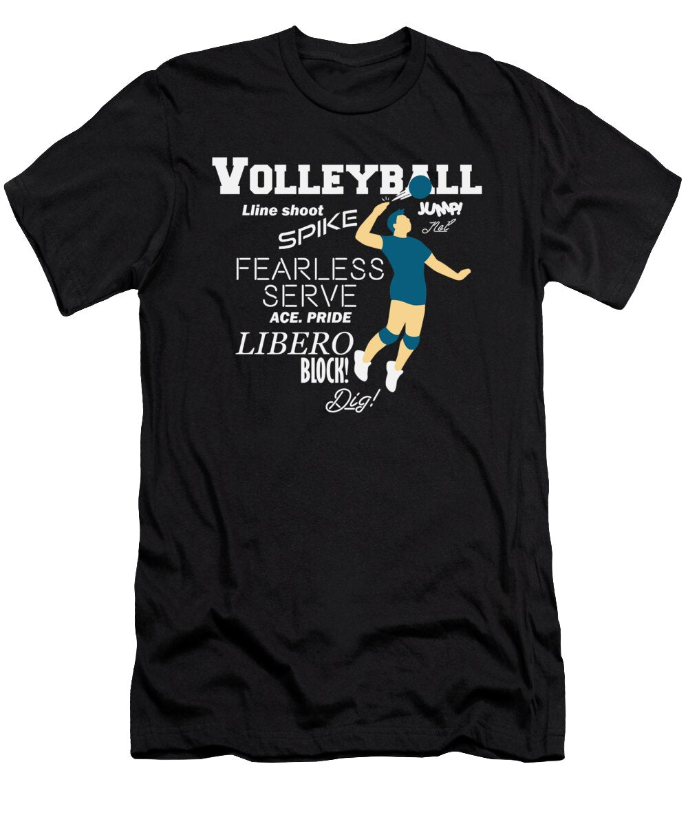 Volleyball Words Gift David Schuele Art T-Shirt