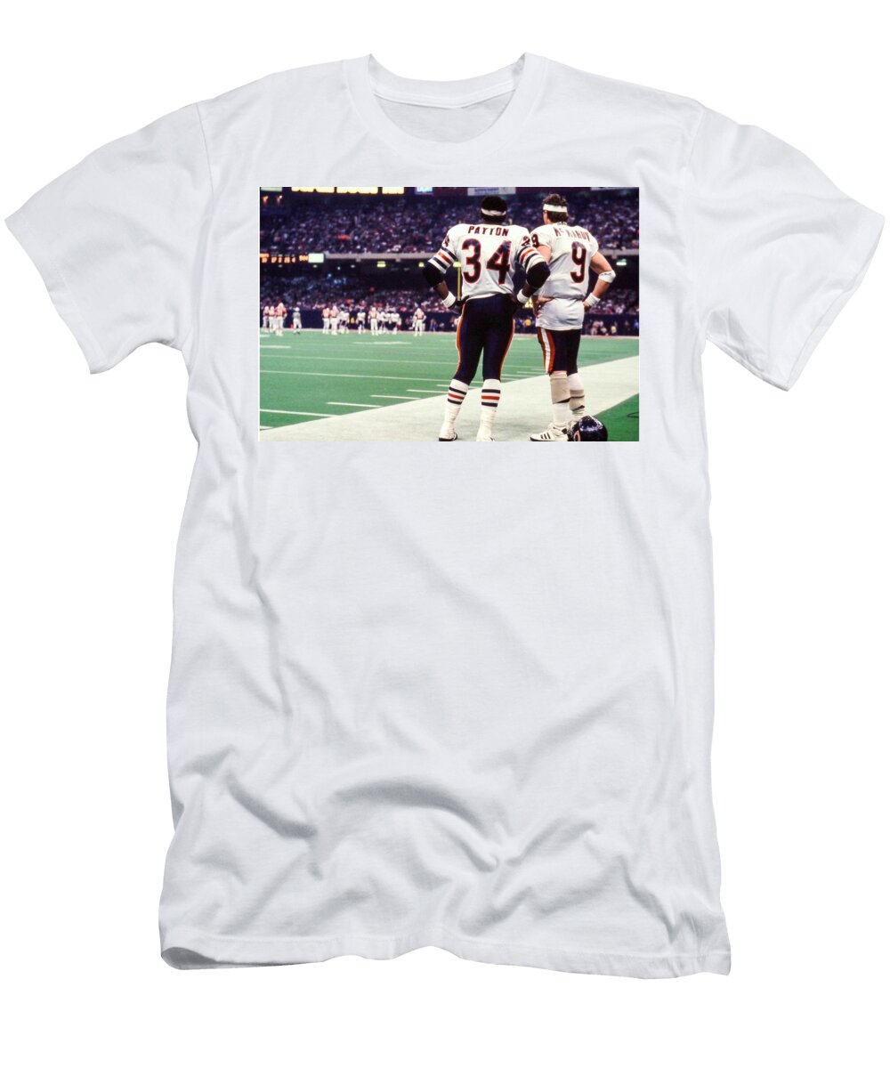 Walter Payton Jim Mcmahon 1985 Super Bowl Peter Nowell T-Shirt