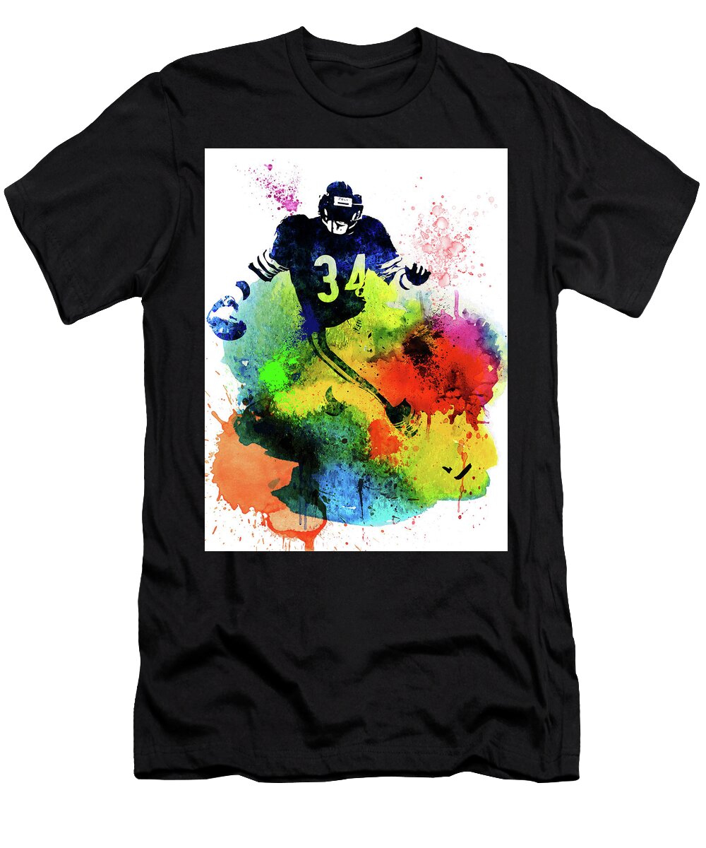 Walter Payton Watercolor I Naxart Studio T-Shirt