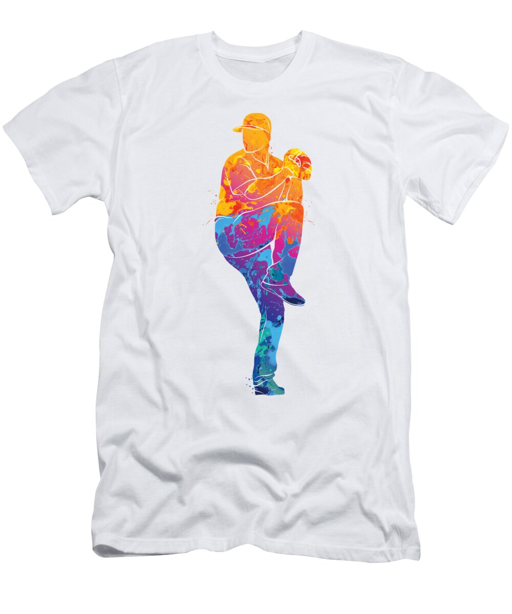 Watercolor Baseball Pitcher Me T-Shirt