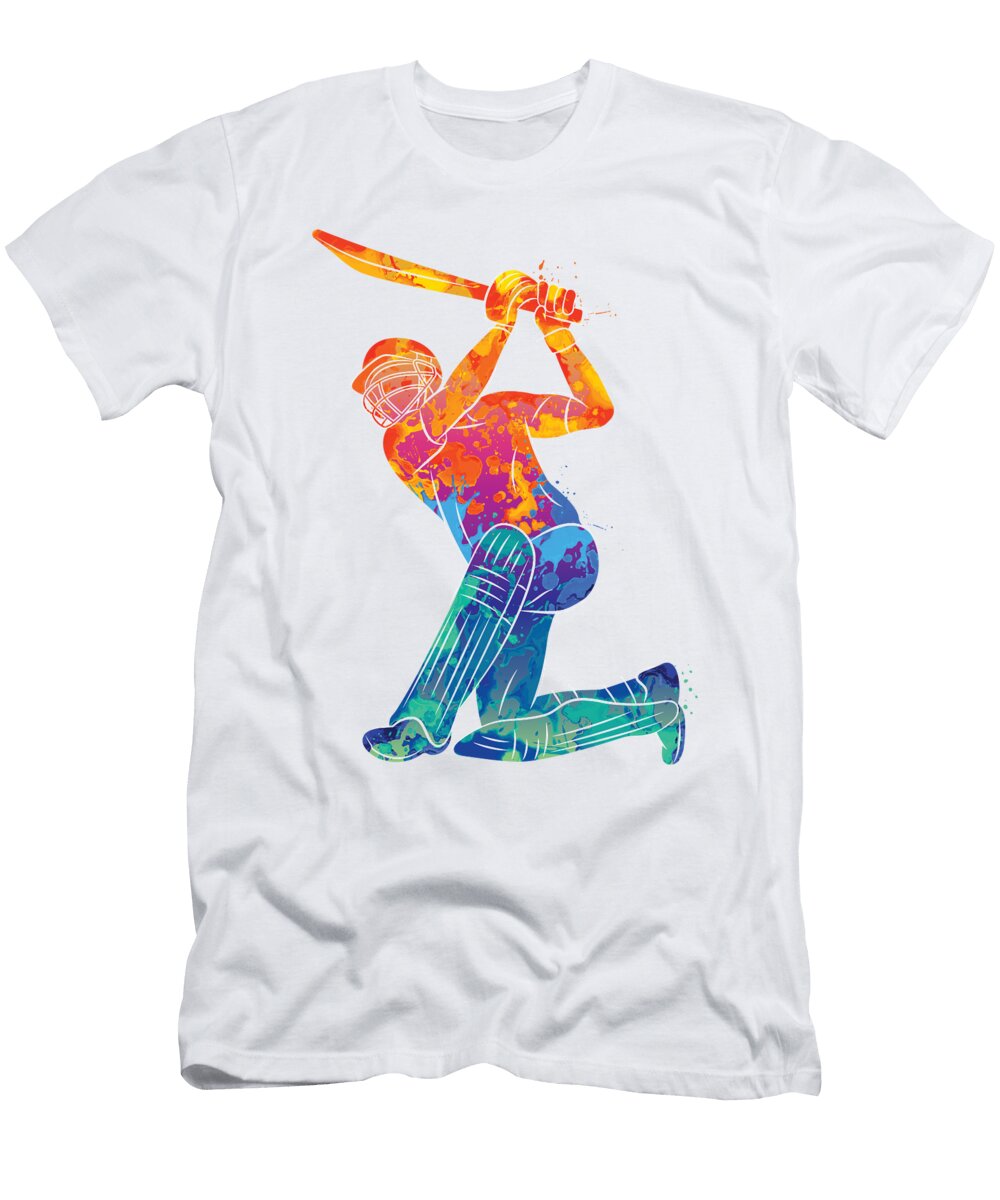 Watercolor Cricket Sports Me T-Shirt