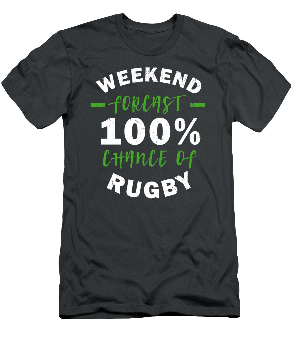 Weekend Forcast Rugby for Men Women Kids Wing Player Union League Crazy Squirrel T-Shirt