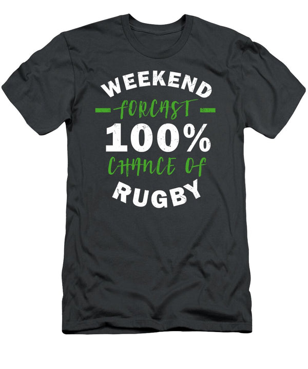 Weekend Forcast Rugby for Men Women Kids Wing Player Union League Crazy Squirrel T-Shirt