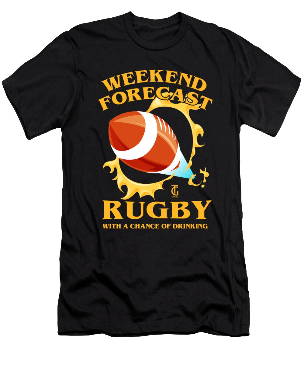 Weekend Forecast Rugby Sports Rugby Players Football Lovers Thomas Larch T-Shirt