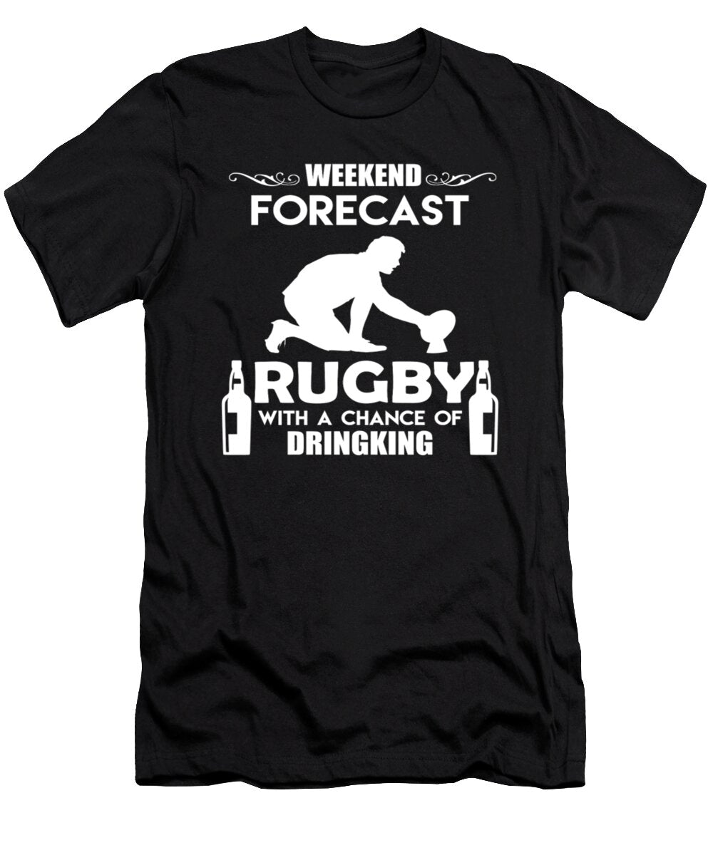 Weekend Forecast Rugby with a Chance of Dringking Tinh Tran Le Thanh T-Shirt